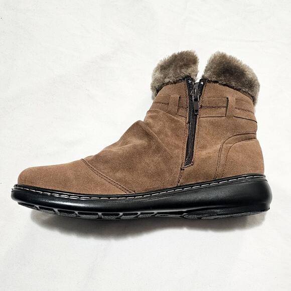 Ingaro New Brown Rushmore faux fur faux suede side zip ankle boots size 9M - Picture 3 of 16